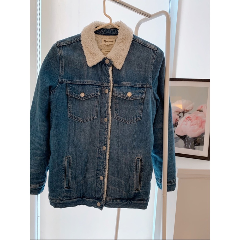 Madewell Oversized Denim Jacket Sherpa XS